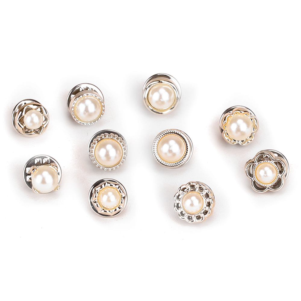 Craftisum Assorted Faux Pearl Snap Buttons 10 Pcs - 15mm, 5/8"
