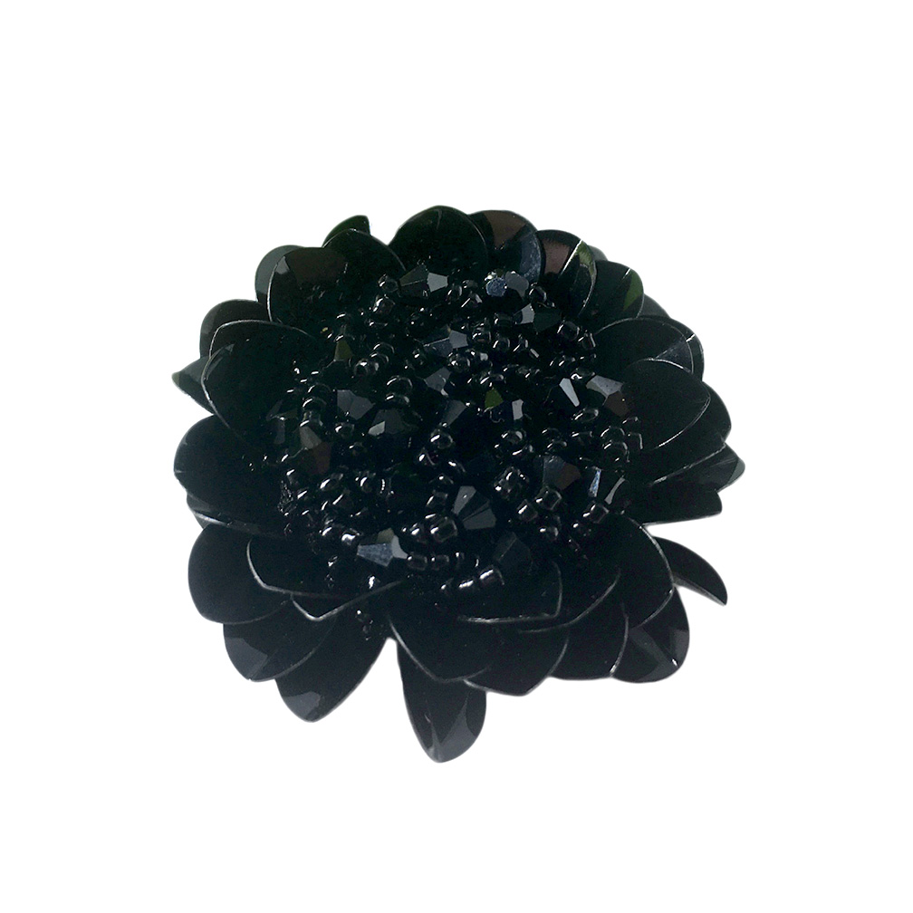 Craftisum 10 pcs Black Rose Handcraft Beads Sewing Shank Coat Buttons -32mm -11/4"
