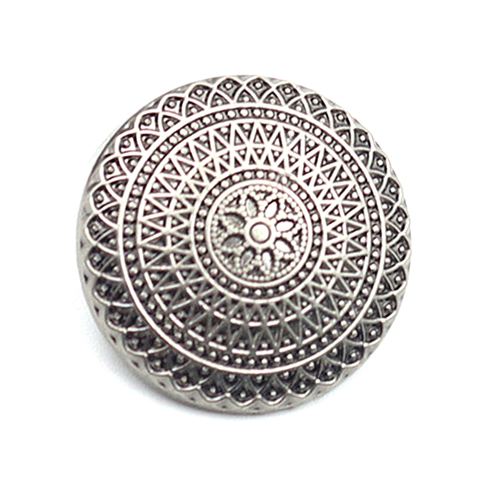 Craftisum 20 pcs Diecast Vintage Geometric Patterns Silver Metal Shank Sewing Buttons for Coats -25mm -1"