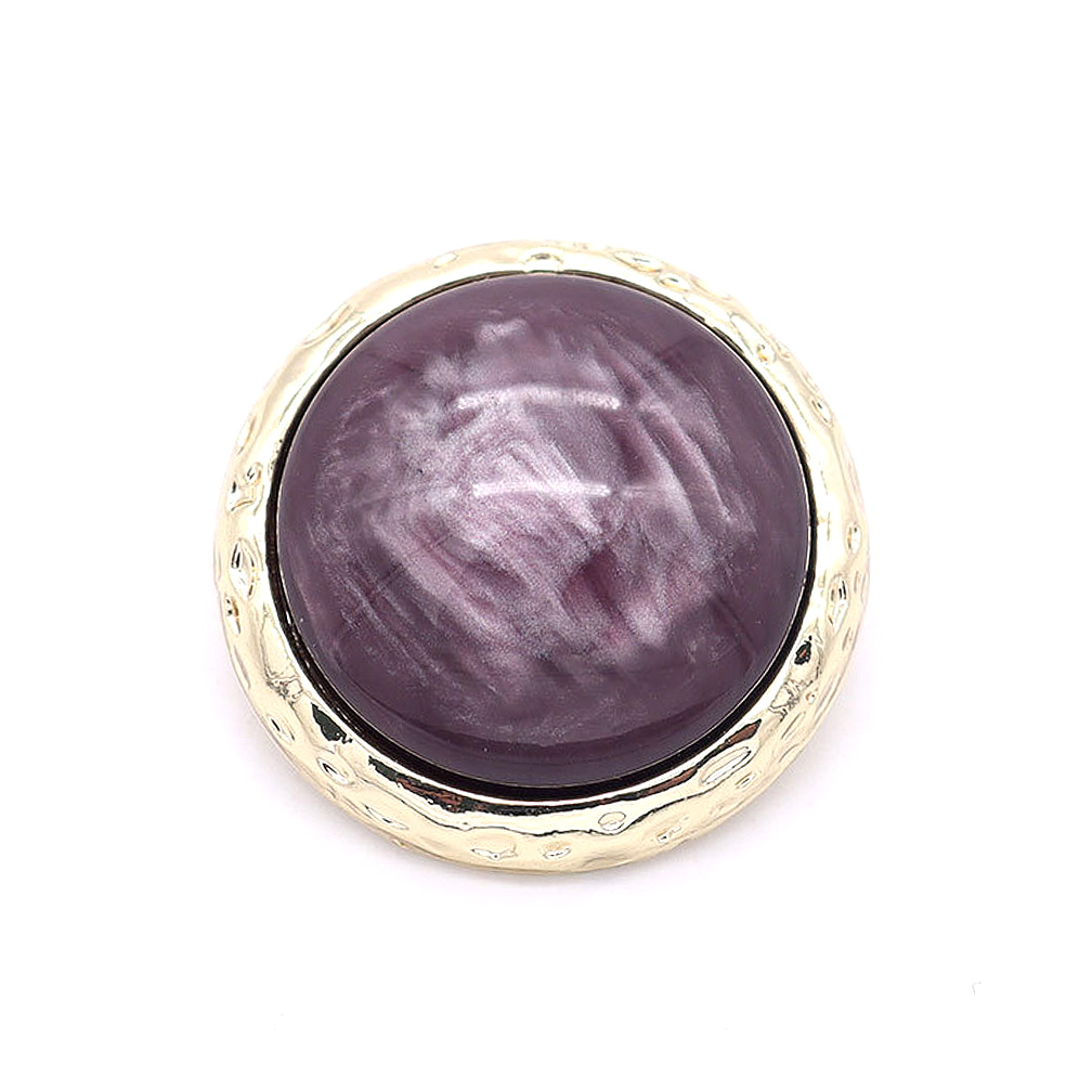 Craftisum 20 pcs Purple Resin Marbling Layer Metal Shank Sewing Coat Buttons -25mm -1"