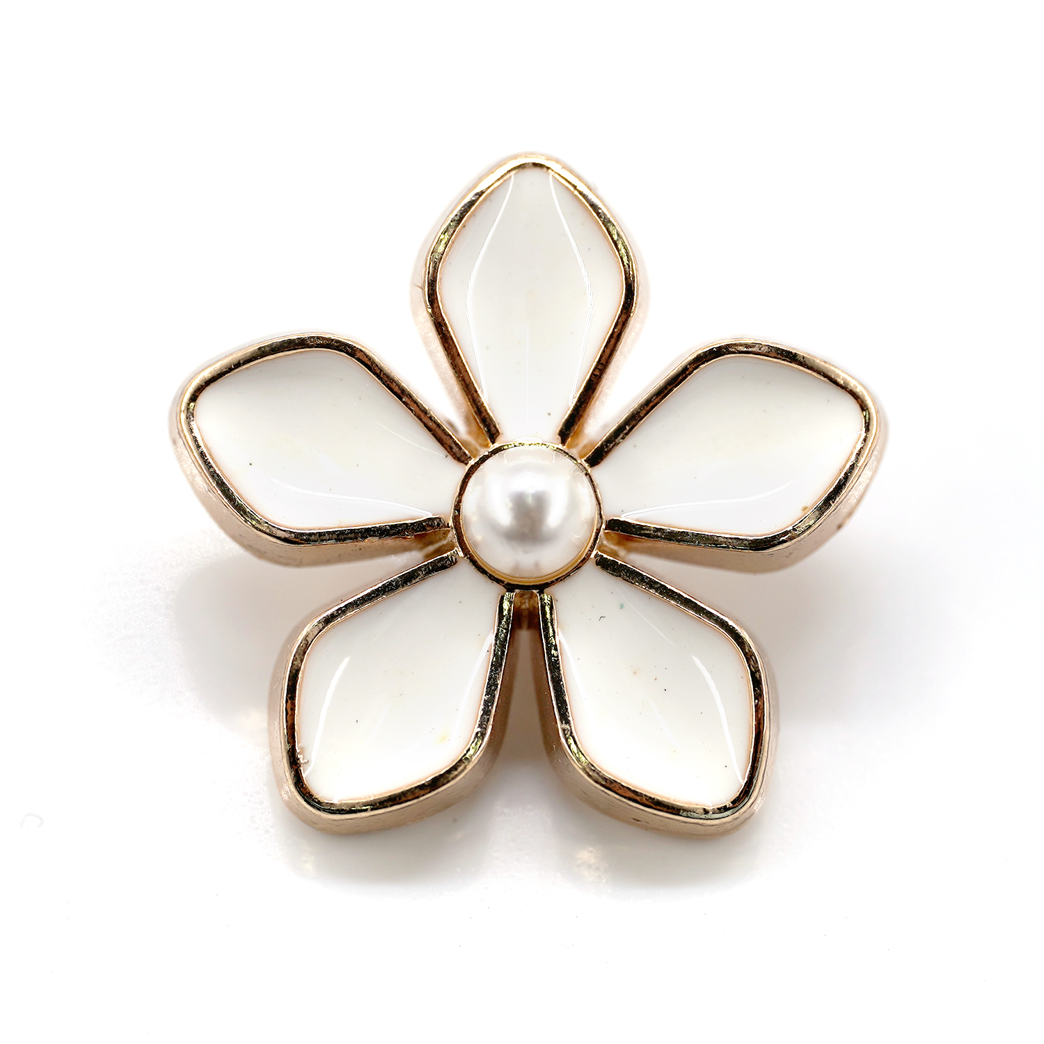 Craftisum 20 pcs White Enamel Plumeria Metal Sewing Shank Buttons for Coats -23mm -7/8"
