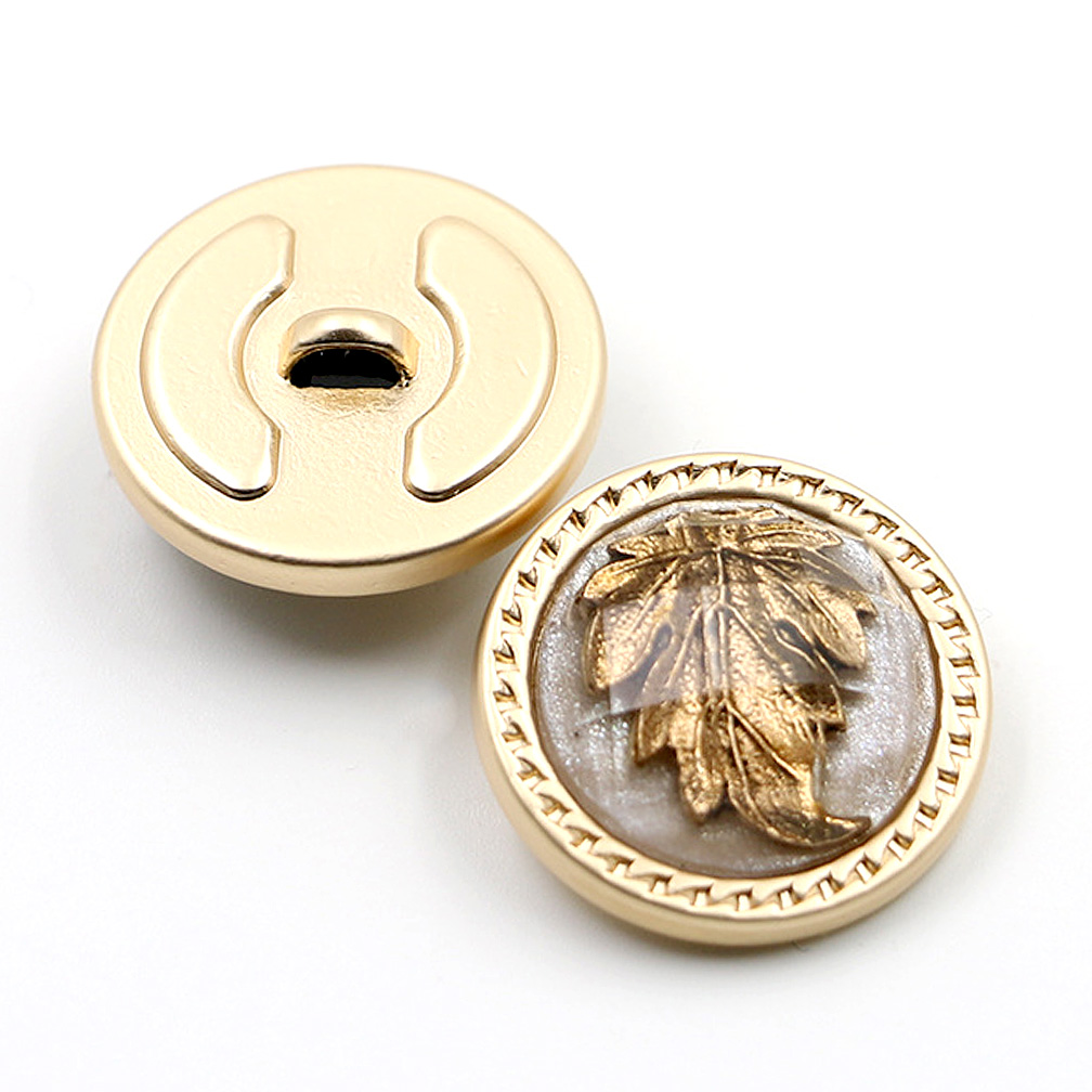 Craftisum 10 pcs Beveled Cut Glass Cream Shimmer Maple Metal Sewing Shank Coat Buttons -23mm -7/8"