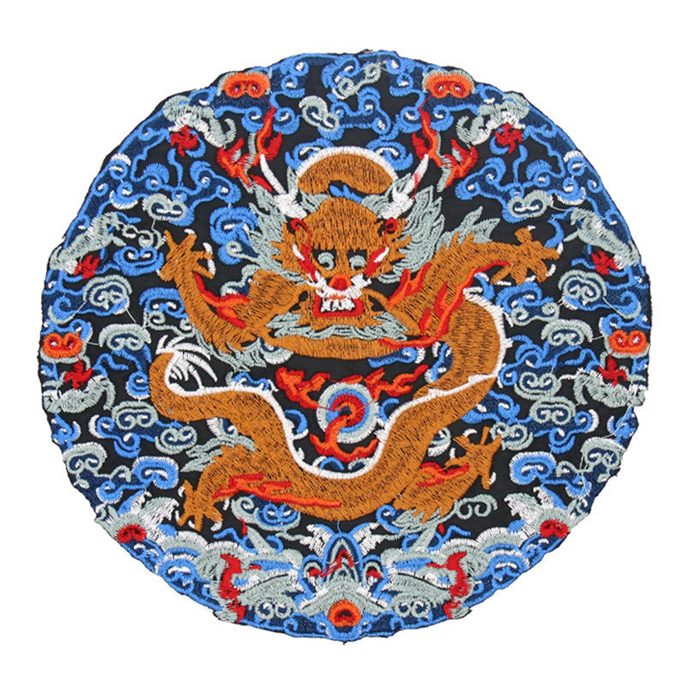 Craftisum 10" IRON ON APPLIQUE PATCHES CHINESE DRAGON PACK OF 2