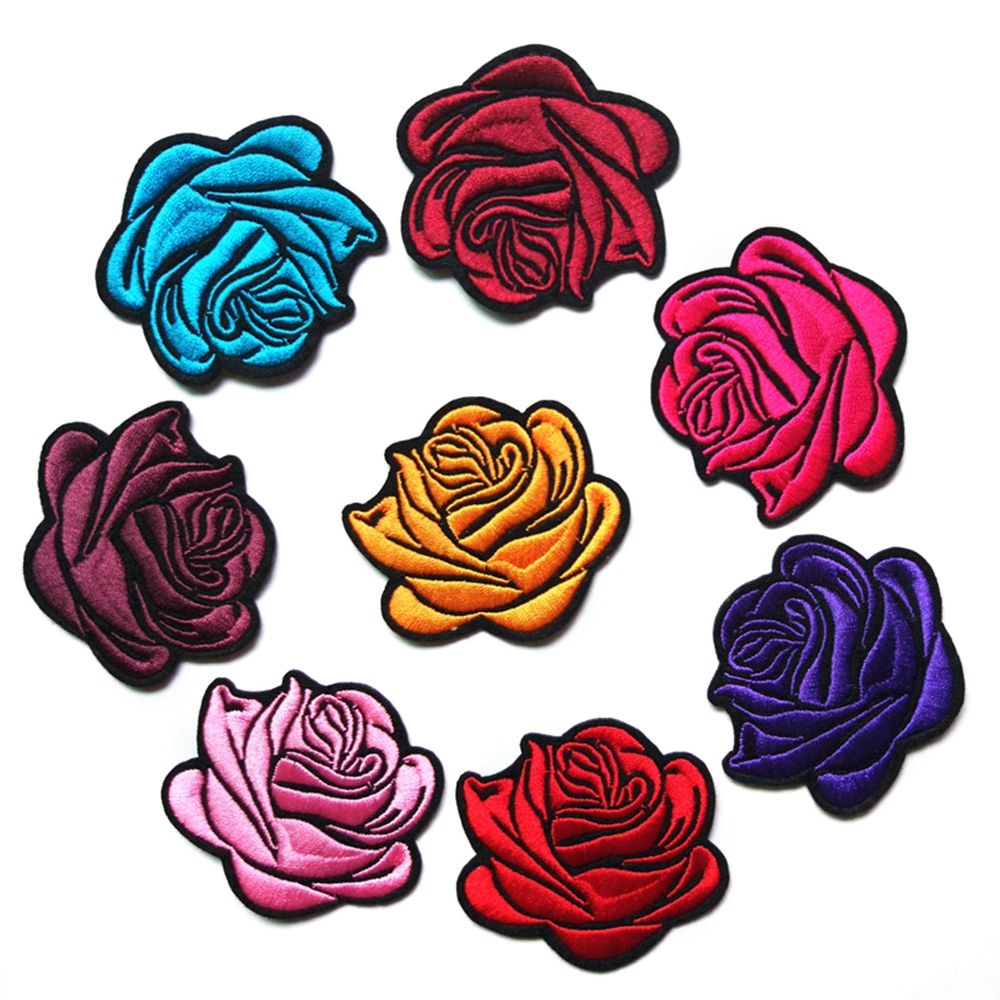 Craftisum 10 PCS IRON ON PATCHES EMBROIDERY ASSORTED ROSE