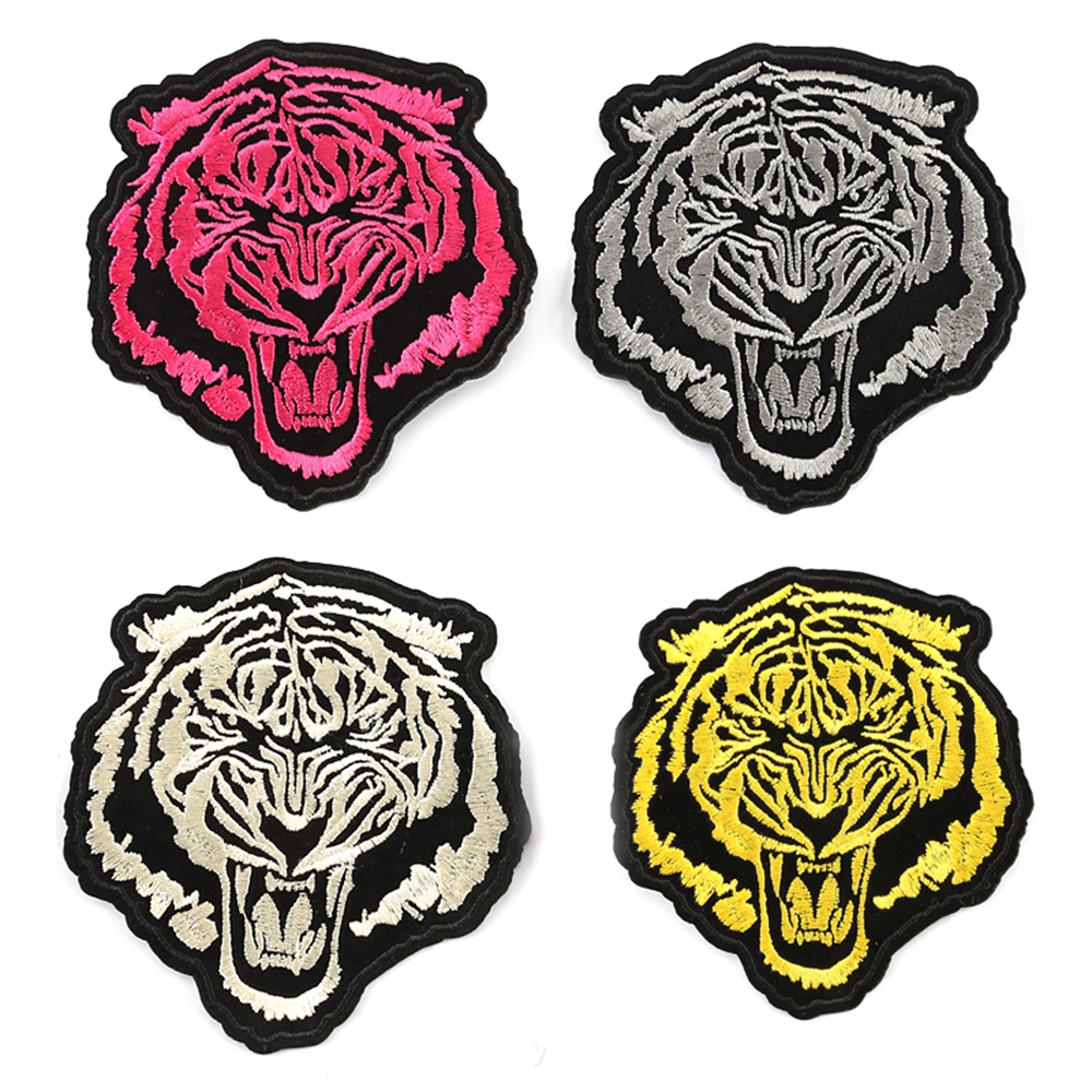 Craftisum 12 PCS TIGER EMBROIDERED IRON ON PATCHES FOR DIY JEANS
